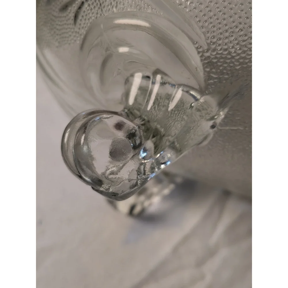 Vintage jeanette clear glass lombardi‎ depression footed fruit bowl scallopped
